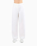 Pantaloni wide leg Armani Exchange bianco in puro lino