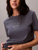 T-shirt Donna con logo metallizzato lucido Calvin Klein Jeans