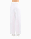 Pantaloni wide leg Armani Exchange bianco in puro lino