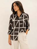 Camicia satinata con stampa EMMPAROLE Emme Marella