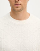Maglione Uomo Bianca con Motivo Geometrico in Rilievo Calvin Klein Jeans