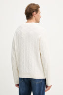 Maglione Uomo Bianca con Motivo Geometrico in Rilievo Calvin Klein Jeans
