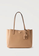 Borsa Shopper Guess Beige con Charm Logo