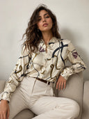 Camicia satinata con stampa EMMPAROLE Emme Marella