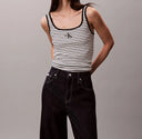 Canotta Donna a costine con scollo rotondo Calvin Klein Jeans