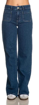 Jeans Emme Marella Wideflare Da Donna Denim Blu Medio Scuro