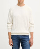Maglione Uomo Bianca con Motivo Geometrico in Rilievo Calvin Klein Jeans