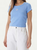 T-shirt Donna cropped a costine Calvin Klein Jeans