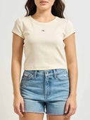 T-shirt Donna cropped a costine Calvin Klein Jeans