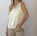 Top in raso con dettagli in georgette -emmcottage