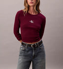 T-shirt Donna a maniche lunghe monologo Calvin Klein Jeans