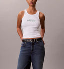 Canotta Donna  in cotone a costine slim Calvin Klein Jeans