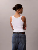 Canotta Donna  in cotone a costine slim Calvin Klein Jeans