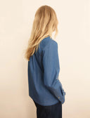 Camicia con davanti in pizzo Blu